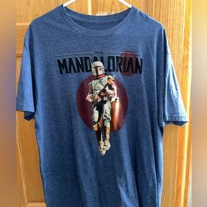 Blue Star Wars Mandalorian Boba Fett Shirt